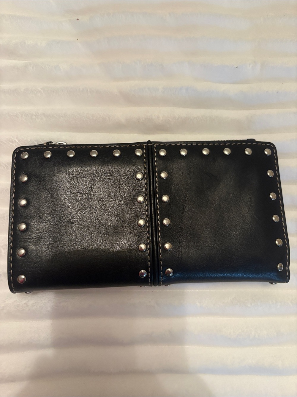 Michael Kors Black Studded Leather Bifold Wallet